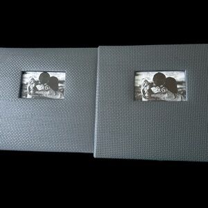 Aaron Brothers 12x12 Signature Scrapbooks (x2) + 2 Packs Refills - Gray Textured